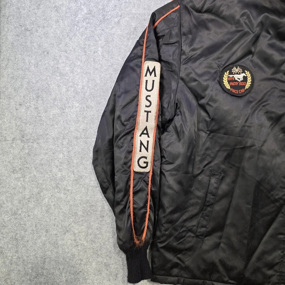 Vintage 1979 Indy 500 Mustang Jacket Mens XL Black Racing Horizon Pace Car USA